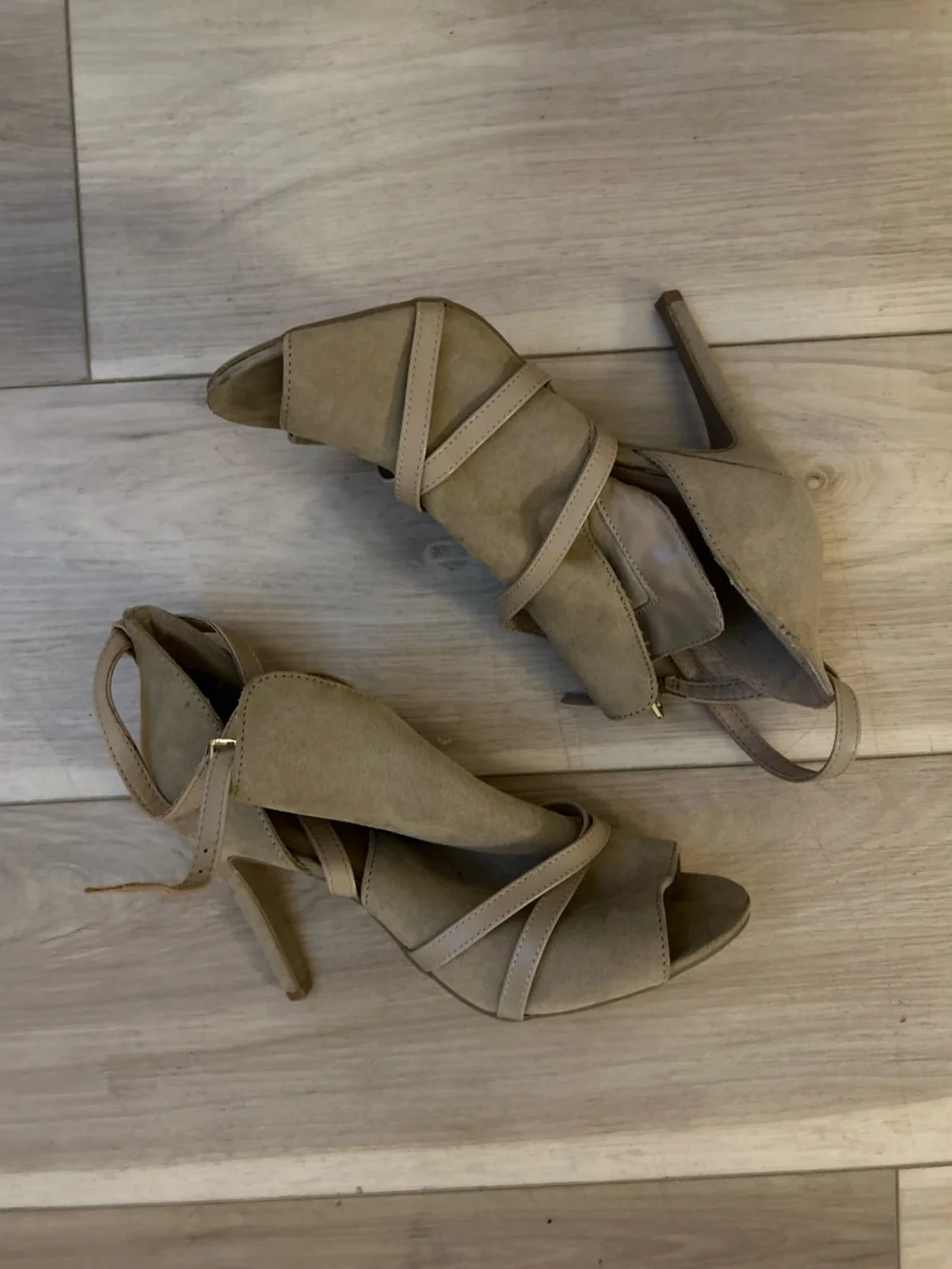 Women’s Taupe Strappy High Heel Sandals